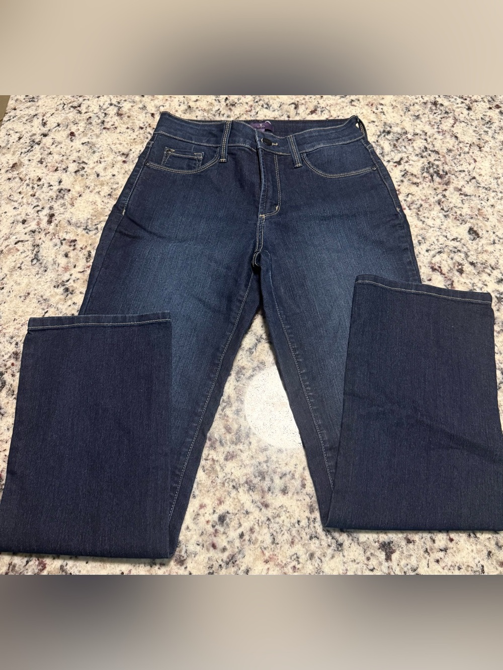 NYDJ Classic Dark Blue Straight Leg Jeans - Size 2P - Lift-Tuck Technology